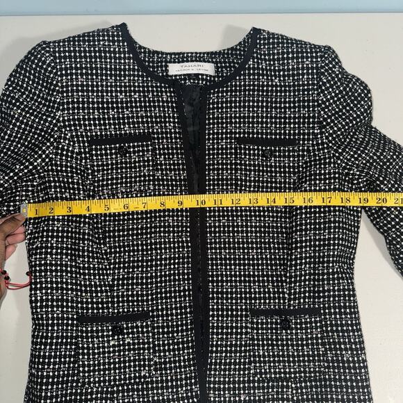 Tahari Jacket Womens 10 Tweed Blazer Old Money Retro Academia Office Speckled - Picture 8 of 12